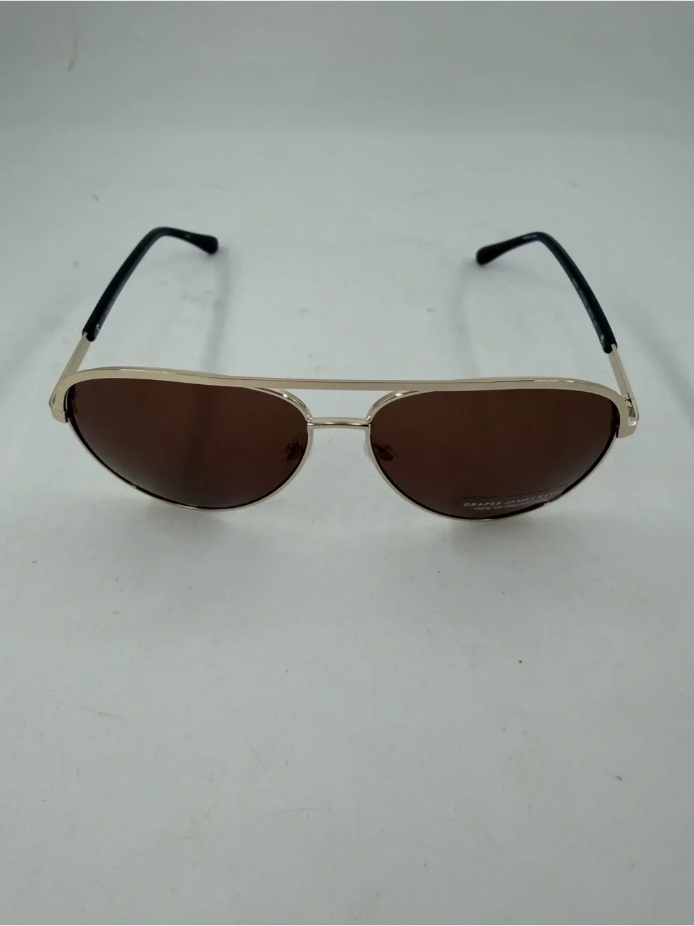 Draper James Women’s Gold Tone Aviator Sunglasses Brown Gradient Lens Brow Bar